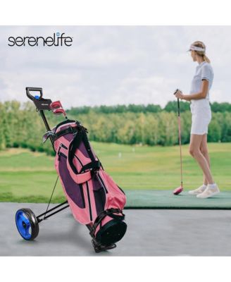 Foldable 2-Wheel Golf Push Cart, Aluminum Pull Cart