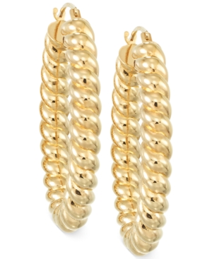 image of Signature Gold Rope Hoop Earrings in 14k Gold over Resin