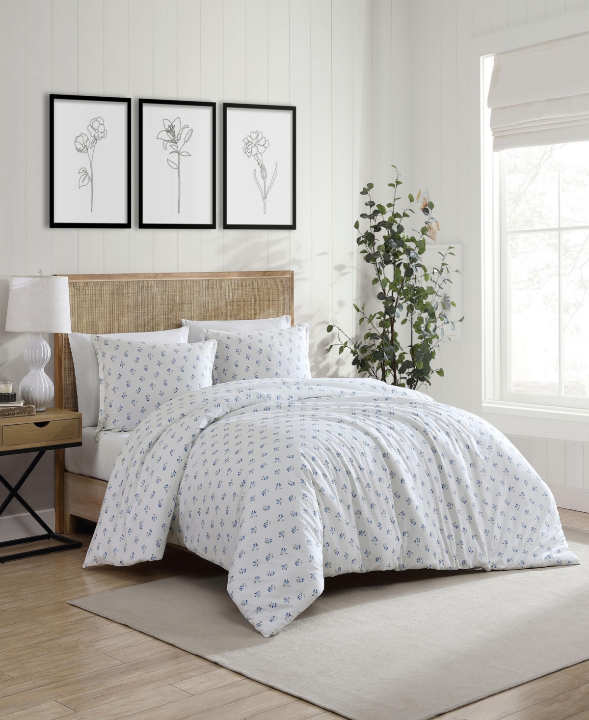 Stone Cottage Sketchy Ditsy Cotton Blue 3 Piece Duvet Cover Set-Full/Queen