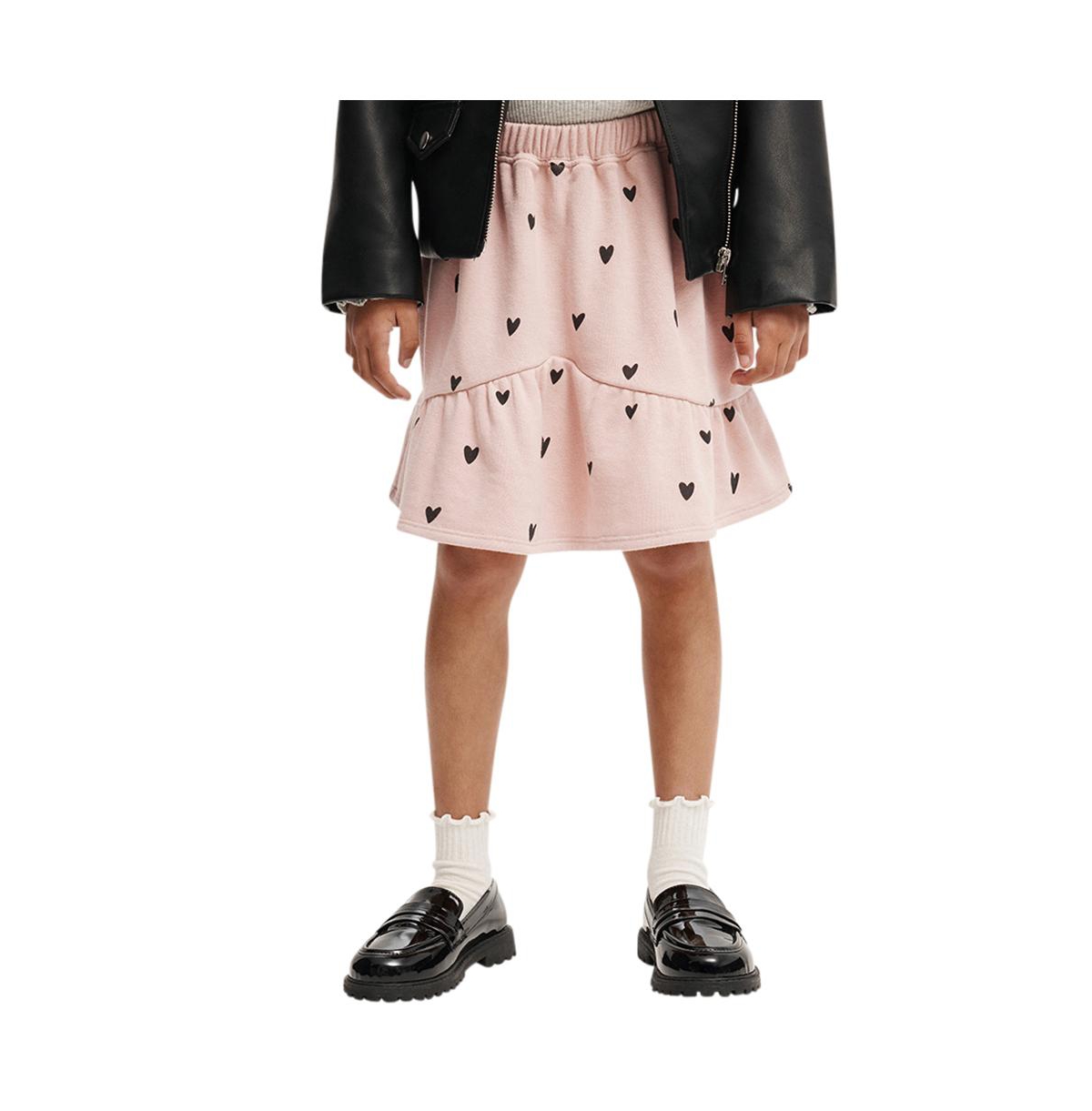 Cotton On Girls Everly Fleece Skirt -hearts