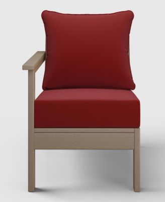 Outdoor Patio HDPE Left Arm Sectional Corner Club Chair with Patio Cushions