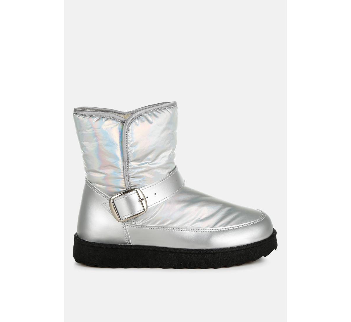 London Rag Jammy Buckle Strap Puffy Ankle Boots