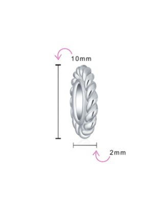 Twisted Cable Thin Spacer Bead Charm Bead Charm 925 Sterling Silver