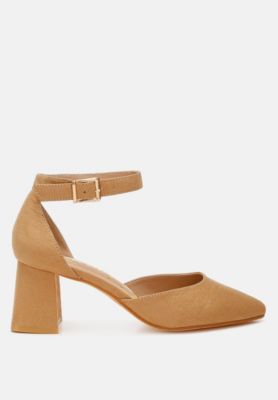 Womens Rozita Microfiber Block Heel Sandals