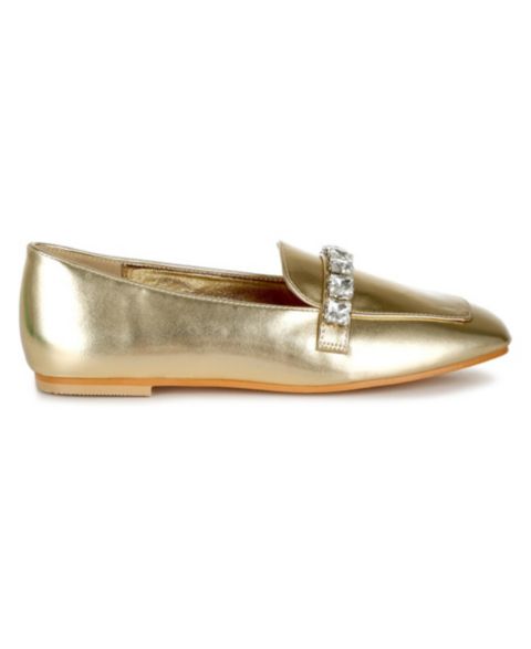 Женские туфли Rag & Co Celosia Metallic Diamante Strap, цвет: Золотой