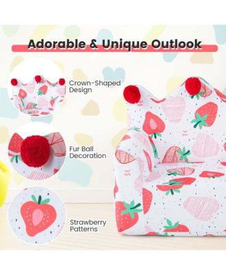   Toddler Size   Foam-Filled Fabric  Dinosaur Design, Removable Cover, Pillow  Kids Sofa Chair