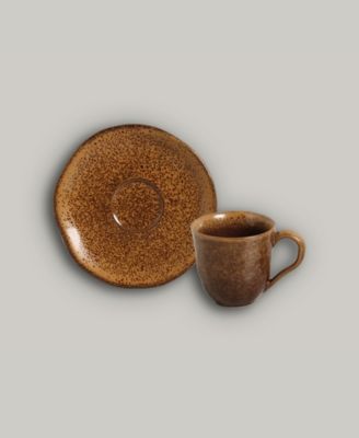 Stoneware Coffee Cup and Saucer Set, Service for 6