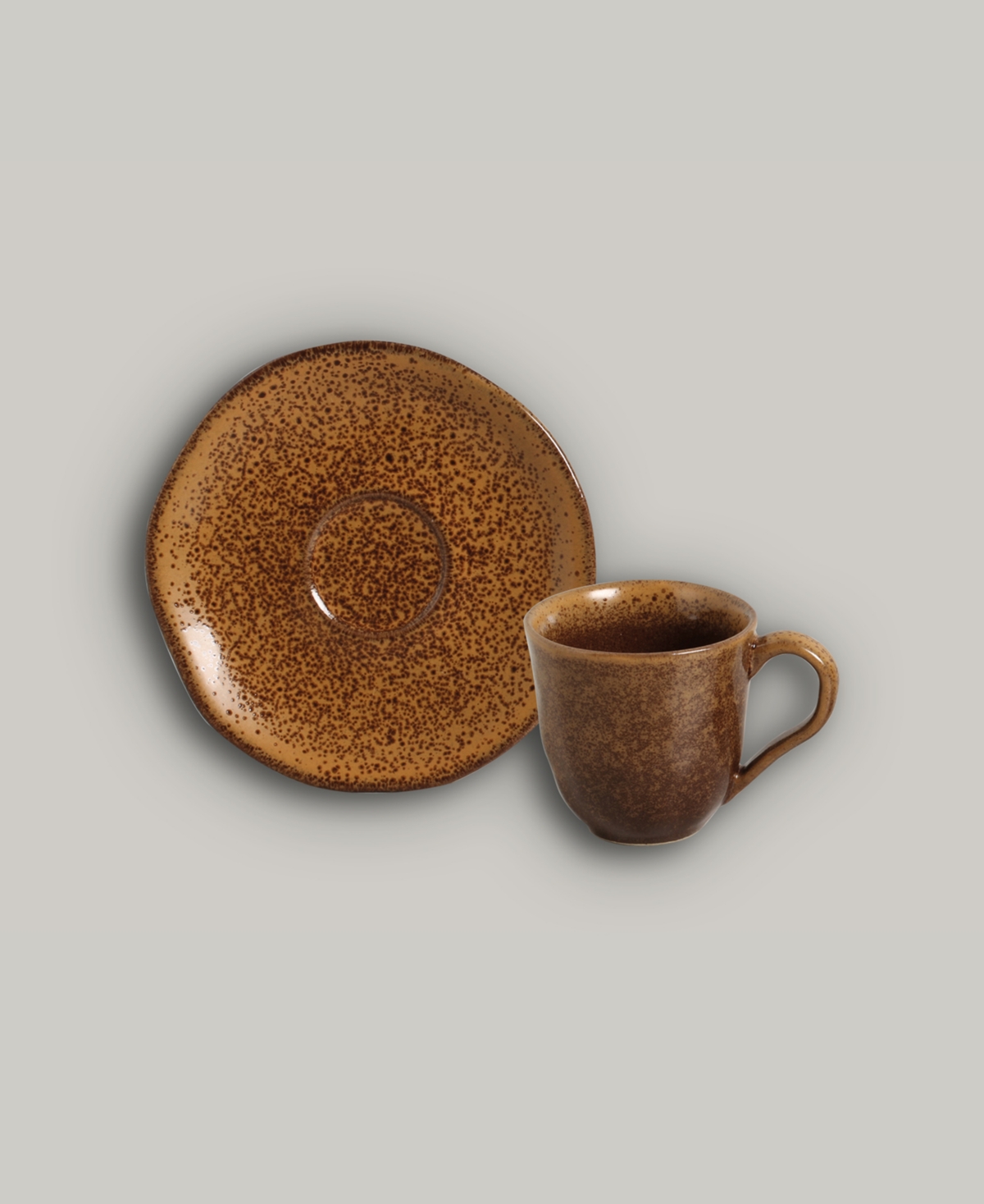 Porto Brasil Stoneware Coffee Cup And Saucer Set, Service For 6 In Dijon