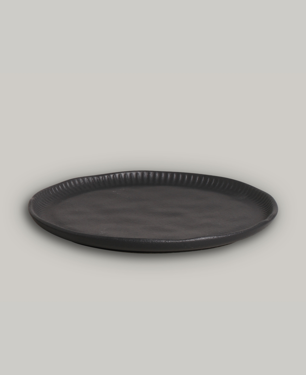 Porto Brasil Stoneware Linhas Dessert Plates, Set Of 6 In Matte Black