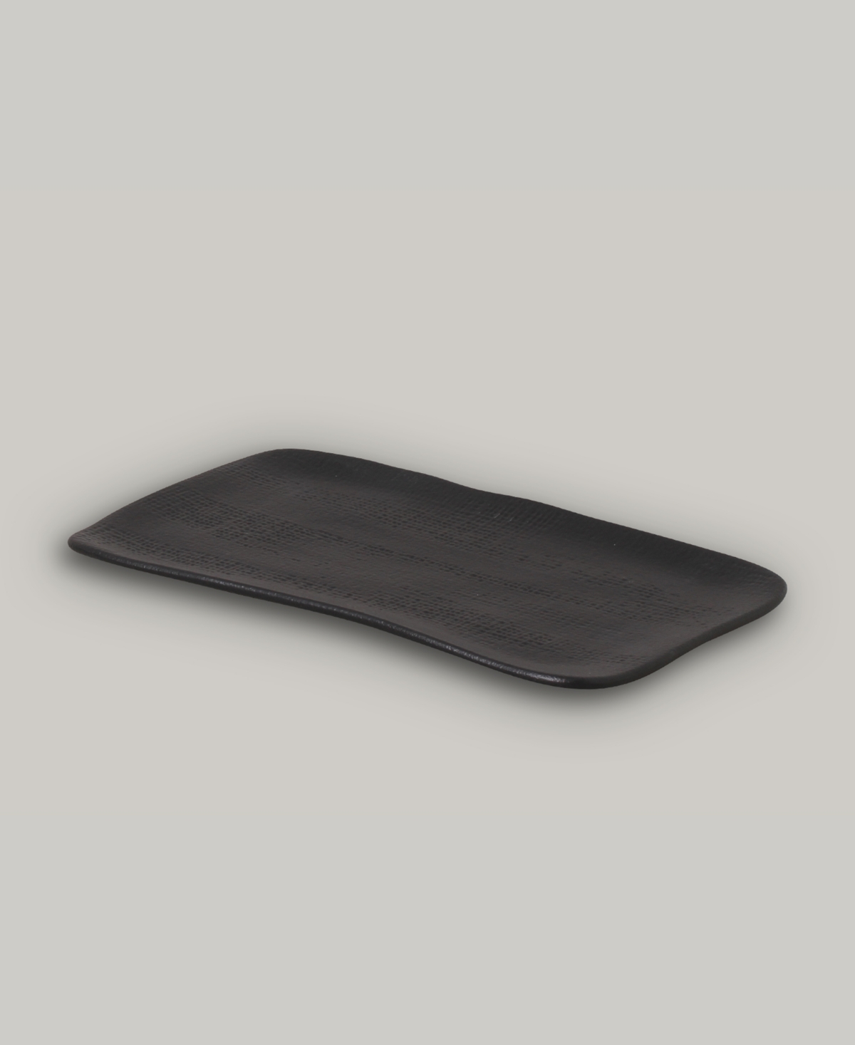 Porto Brasil 10.63" Stoneware Medium Rectangular Juta Platters, Set Of 4 In Matte Black