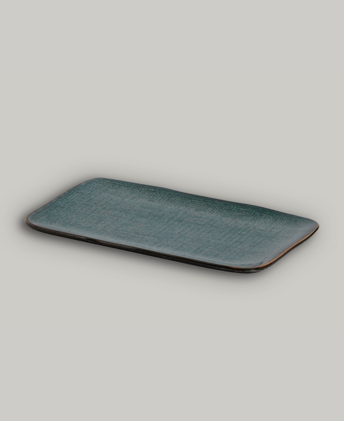Porto Brasil 10.63" Stoneware Medium Rectangular Juta Platters, Set Of 4 In Oceano
