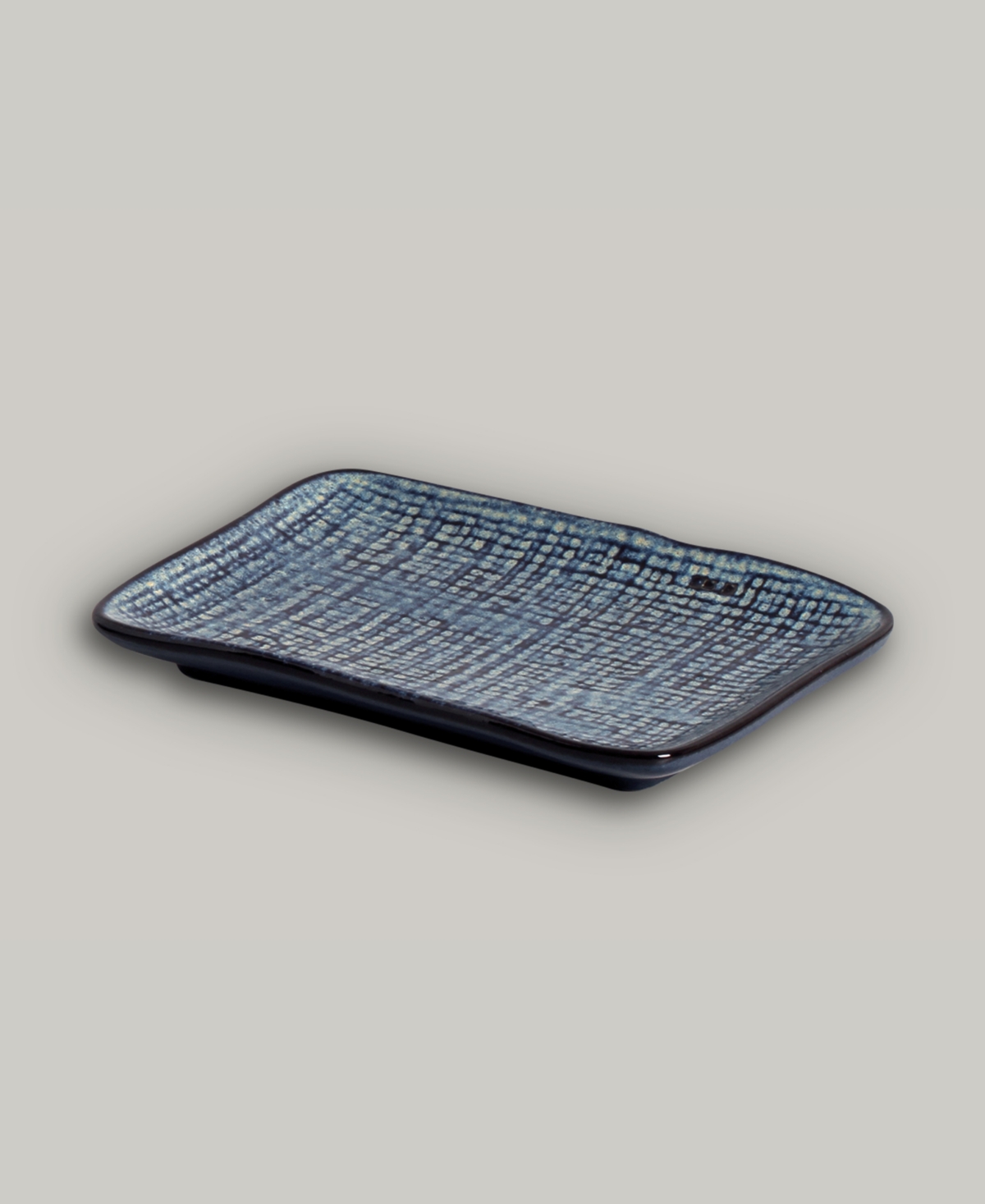 Porto Brasil 7" Stoneware Rectangular Juta Platters, Set Of 4 In Denim