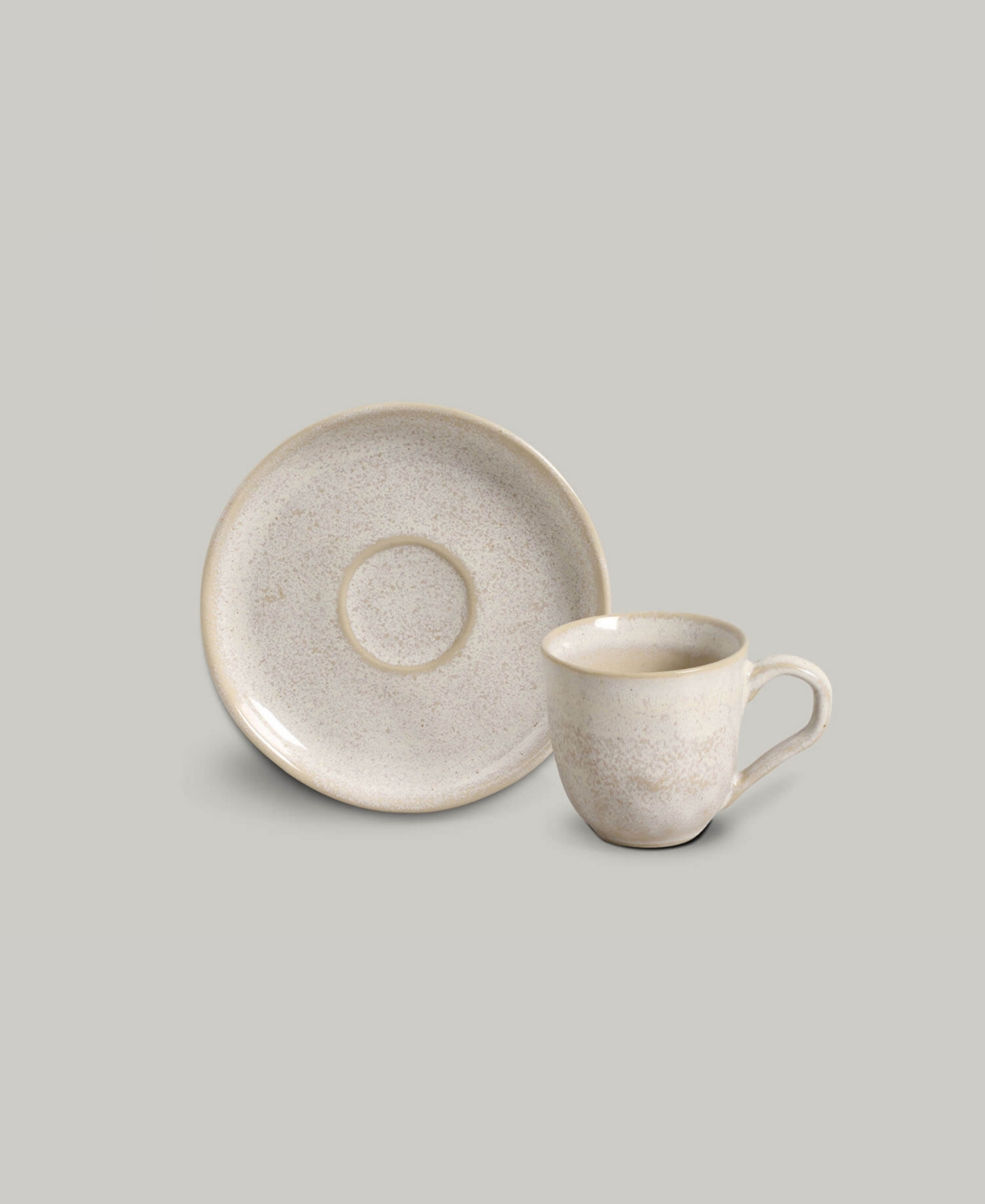 Porto Brasil Stoneware Coffee Cup And Saucer Set, Service For 6 In Latte