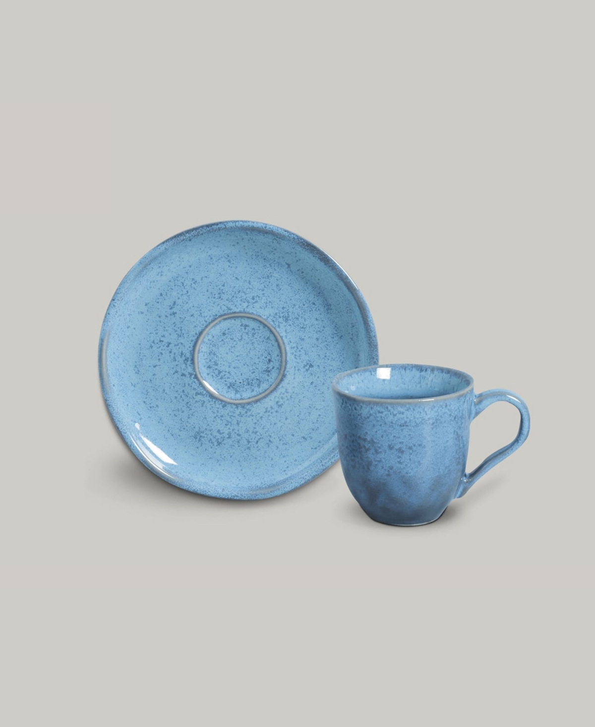 Porto Brasil Stoneware Coffee Cup And Saucer Set, Service For 6 In Breeze