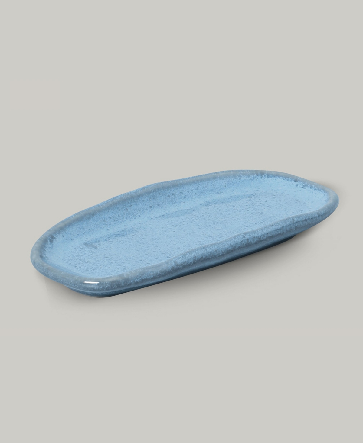 Porto Brasil Stoneware Shallow Oval Platters, Set Of 4 In Breeze