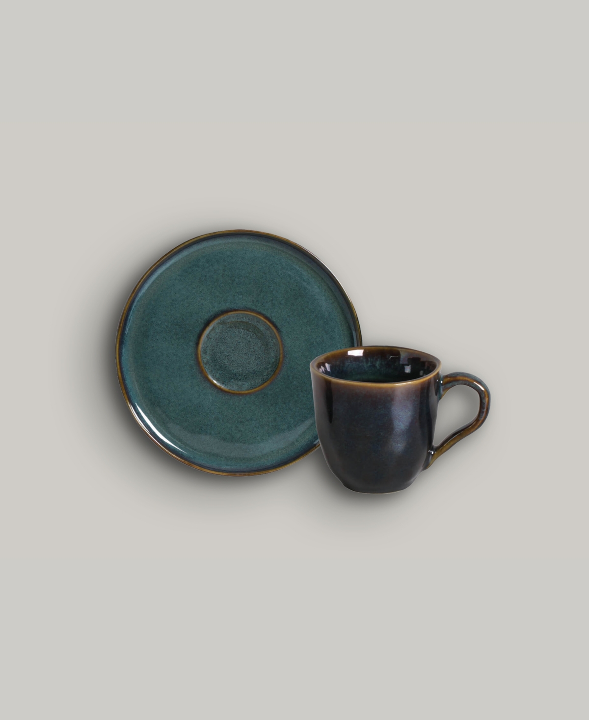 Porto Brasil Stoneware Coffee Cup And Saucer Set, Service For 6 In Oceano