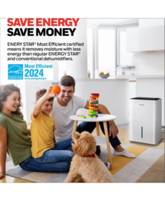 2024 NEW! 50-Pint ENERGY STAR Dehumidifier with PUMP for 4,000 Sq Ft – Laundry Mode, Auto-Comfort Mode & Thermal Overload Protection,TPFIT50PWK
