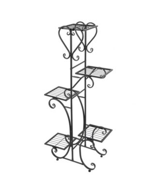5 Tier Tall Plant Stand Metal Shelf Flower Pots Display Holder Outdoor Garden