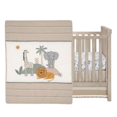 Jungle Adventure Linen/Cotton 3-Piece Nursery Baby Crib Bedding Set