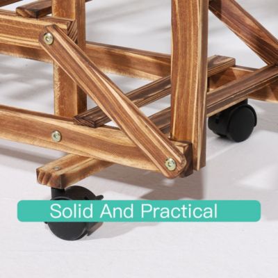 6 Tiers Wooden Plant Stand Home Garden Flower Pots Shelf for Indoor Outdoor