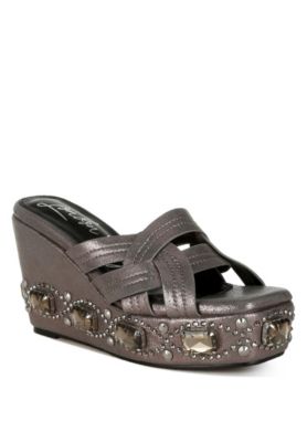 Women's Blistronic Chunky Diamante and Rhinestone Cut-Out Sandals