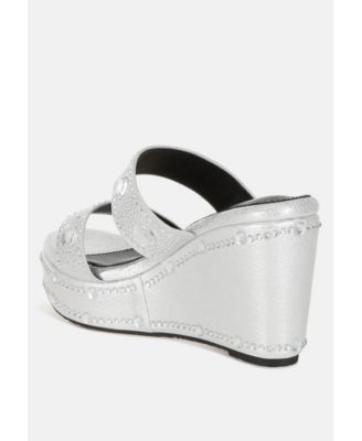 Iki Diki Rhinestone & Diamante Wedge Sandals
