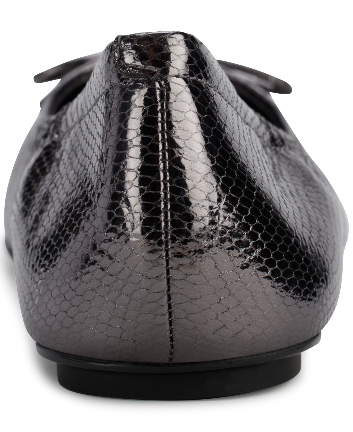 Karl Lagerfeld Paris Velma Snakeskin Embossed Ballet Flat In Dark Slate