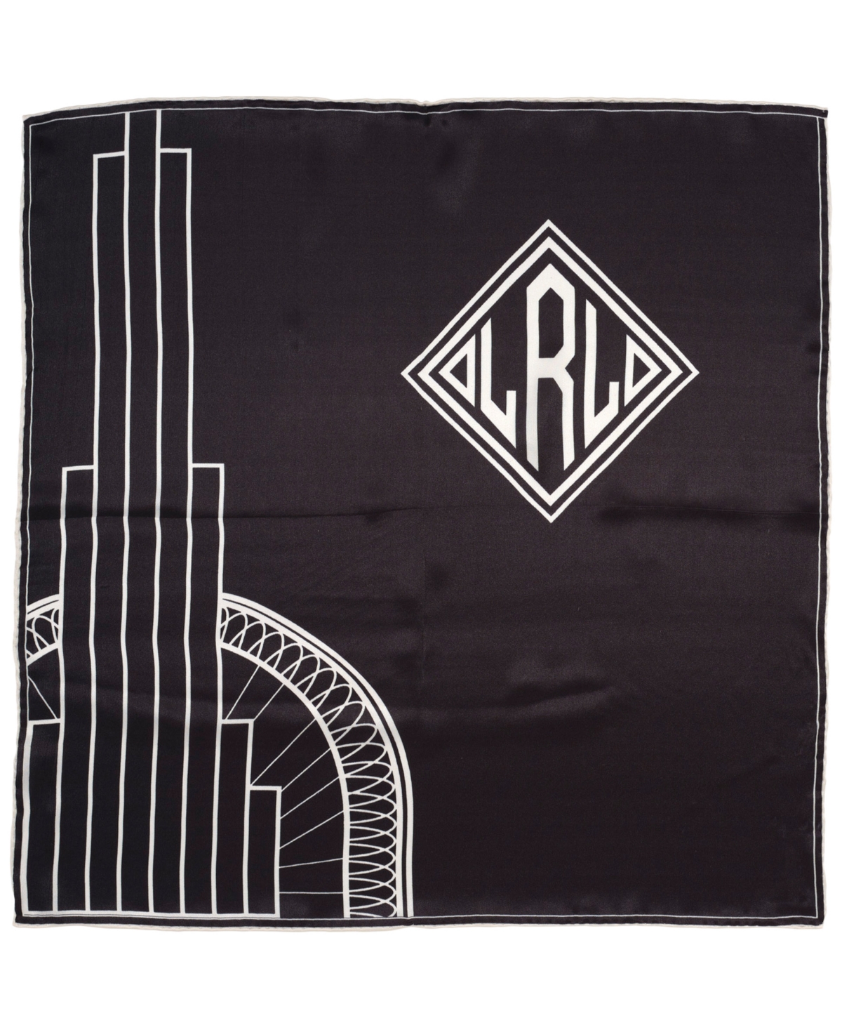 Holiday Deco Logo Square Scarf - Black/Cream