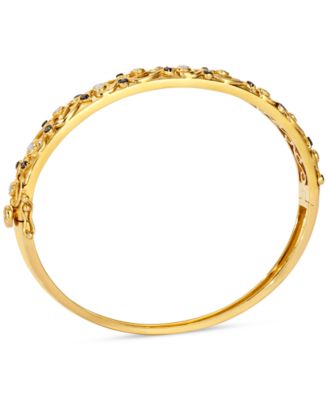 Nude Diamond & Chocolate Diamond Filigree Bangle (3/8 ct. t.w.) in 14k Honey Gold