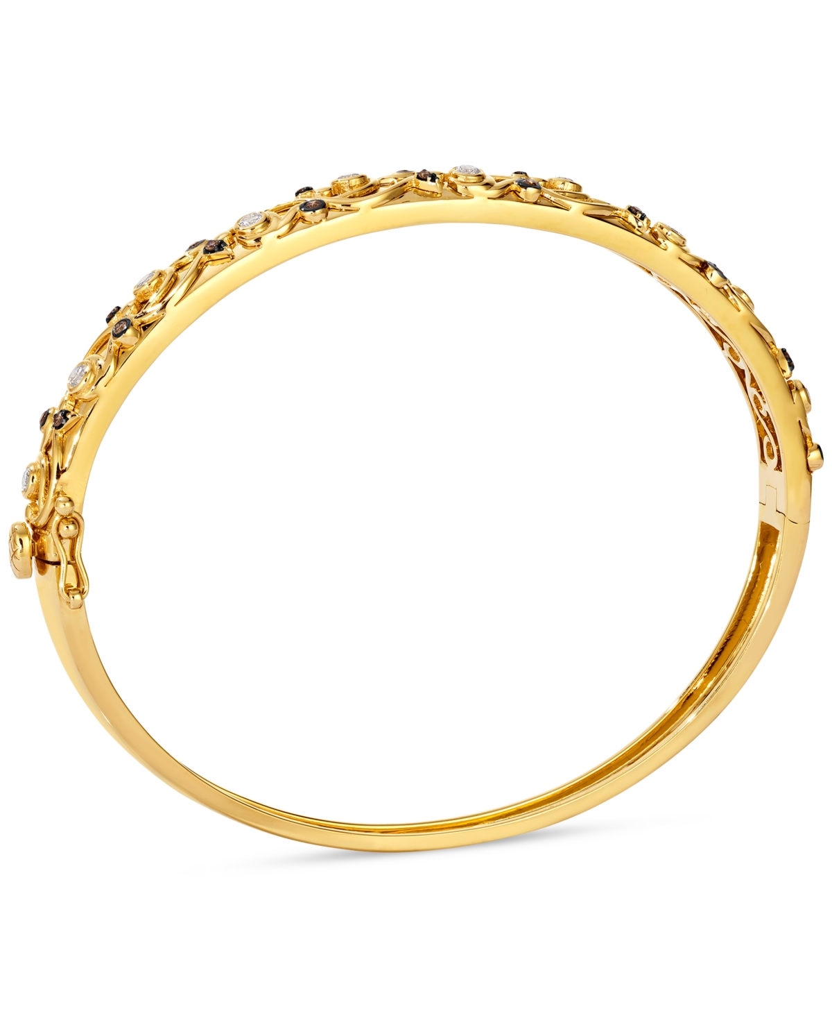 Le Vian Nude Diamond & Chocolate Diamond Filigree Bangle (3/8 Ct. T.w.) In 14k Honey Gold In 14k Honey Gold Bangle