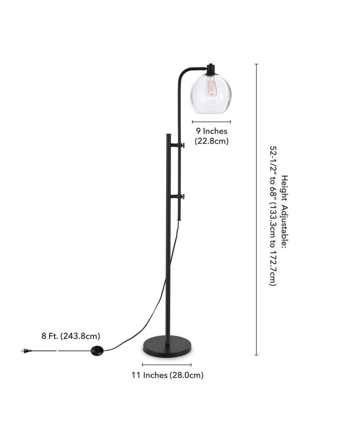 Hudson & Canal 68" Metal Antho Height-adjustable Floor Lamp In Blackened Bronze