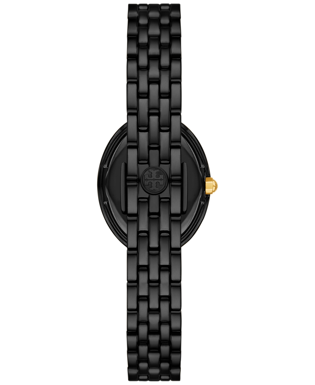 Tory Burch Women's The Oval Black-tone Stainless Steel Bracelet Watch 28mm In Black