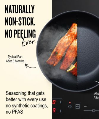 Black Angus 2-Piece Carbon Steel Frying Pan Set - Naturally Nonstick, Chemical-Free