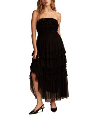 Lucky Brand Women's Tulle-Ruffle Tube Maxi Dress - Macy's