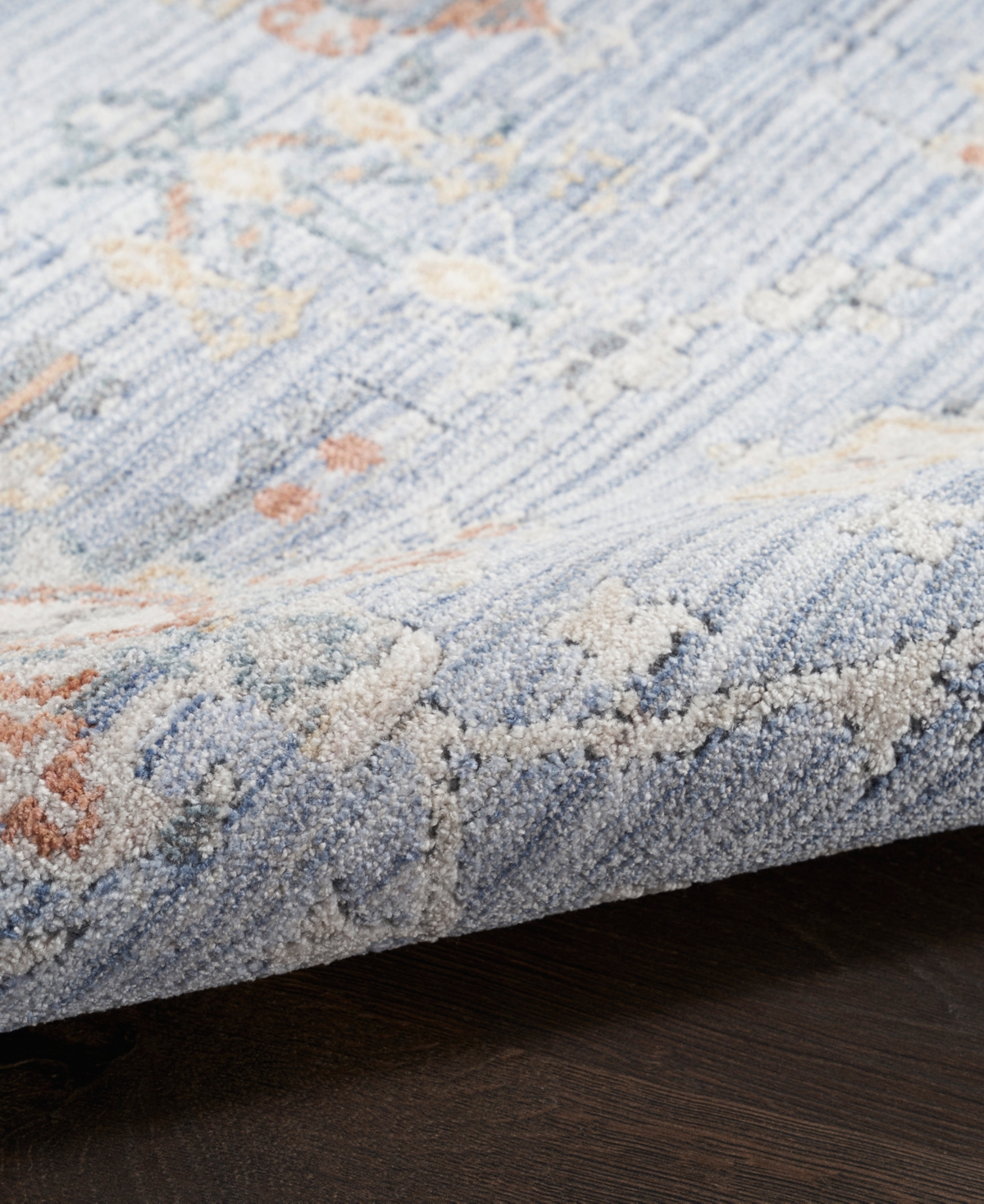 Nourison Home Elegant Heirlooms Elh02 2'2"x8' Runner Area Rug In Blue,ivory