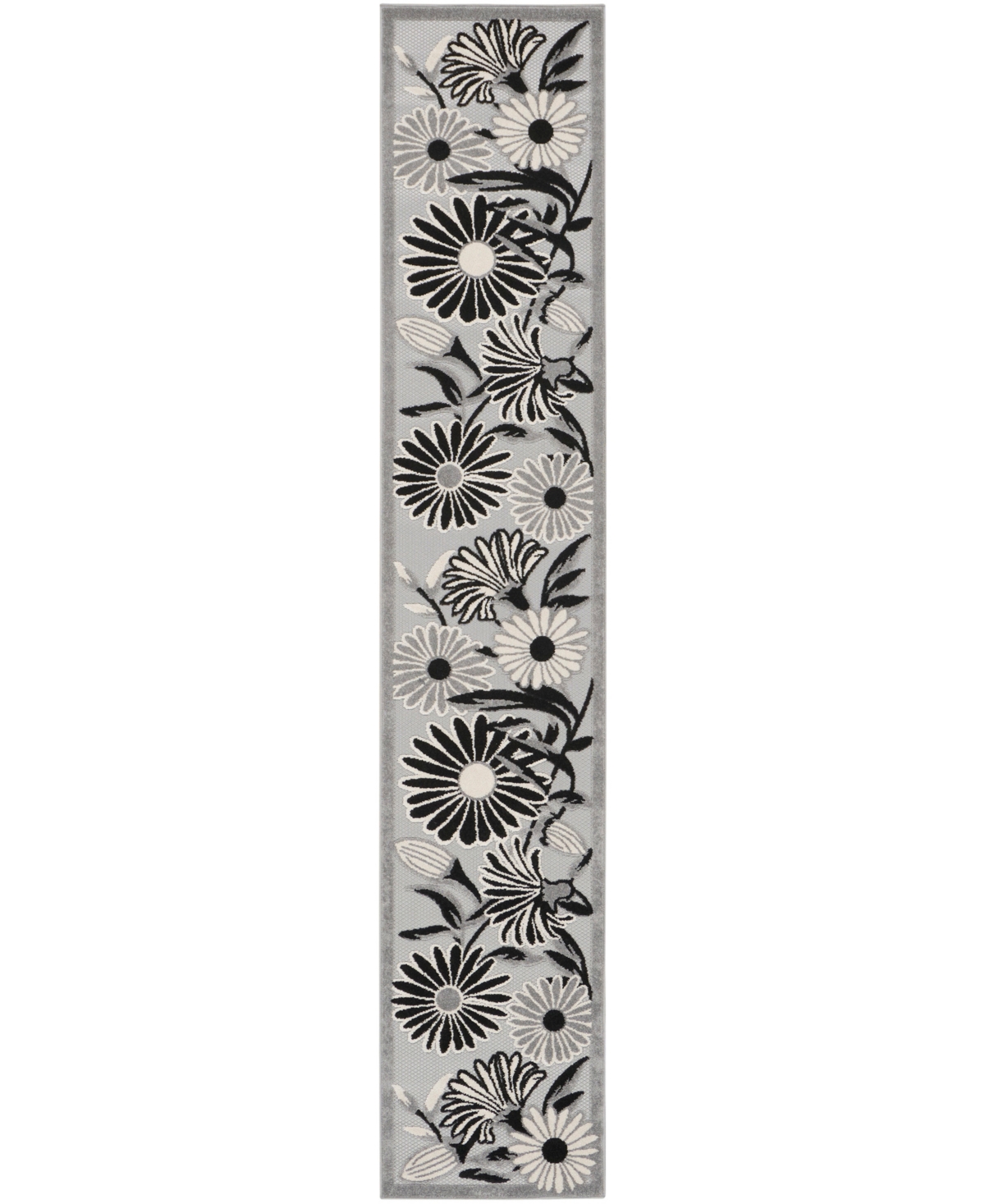 Nourison Home Aloha Alh33 2'3"x12' Runner Area Rug In Black