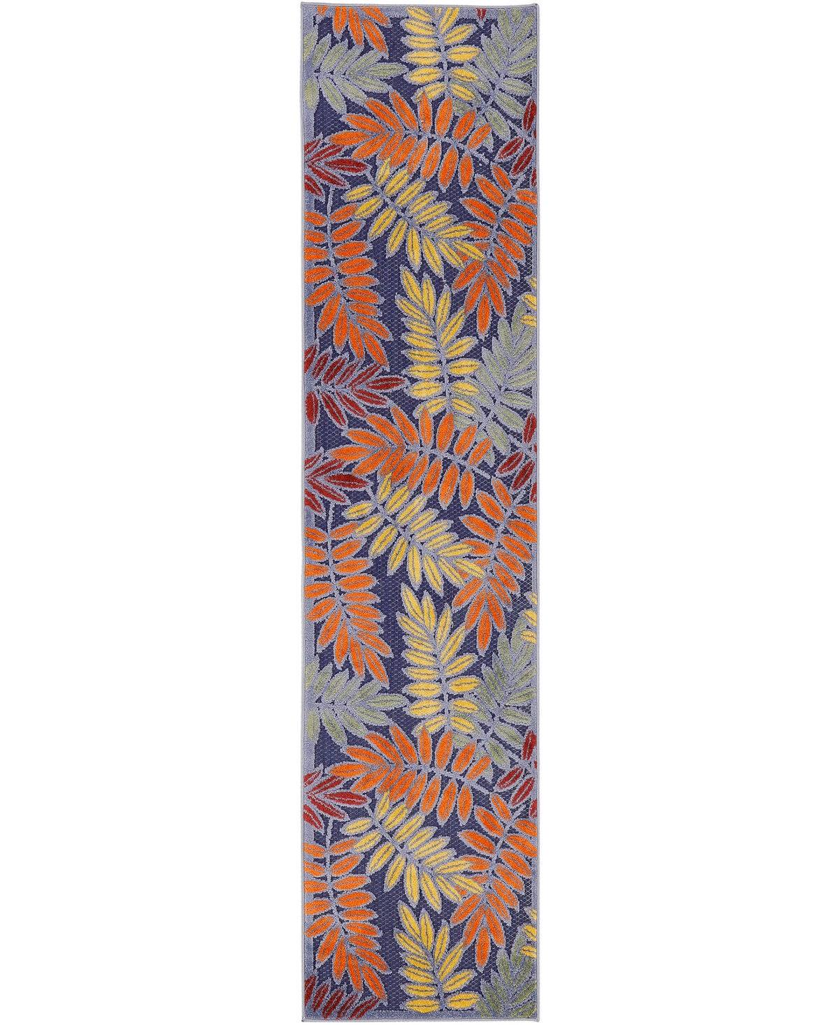 Nourison Home Aloha Alh18 2'3"x8' Runner Area Rug In Navy,multi