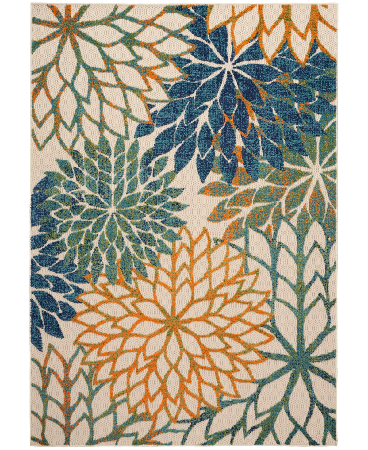 Nourison Home Aloha Alh05 3'6"x5'6" Area Rug In Blue,green