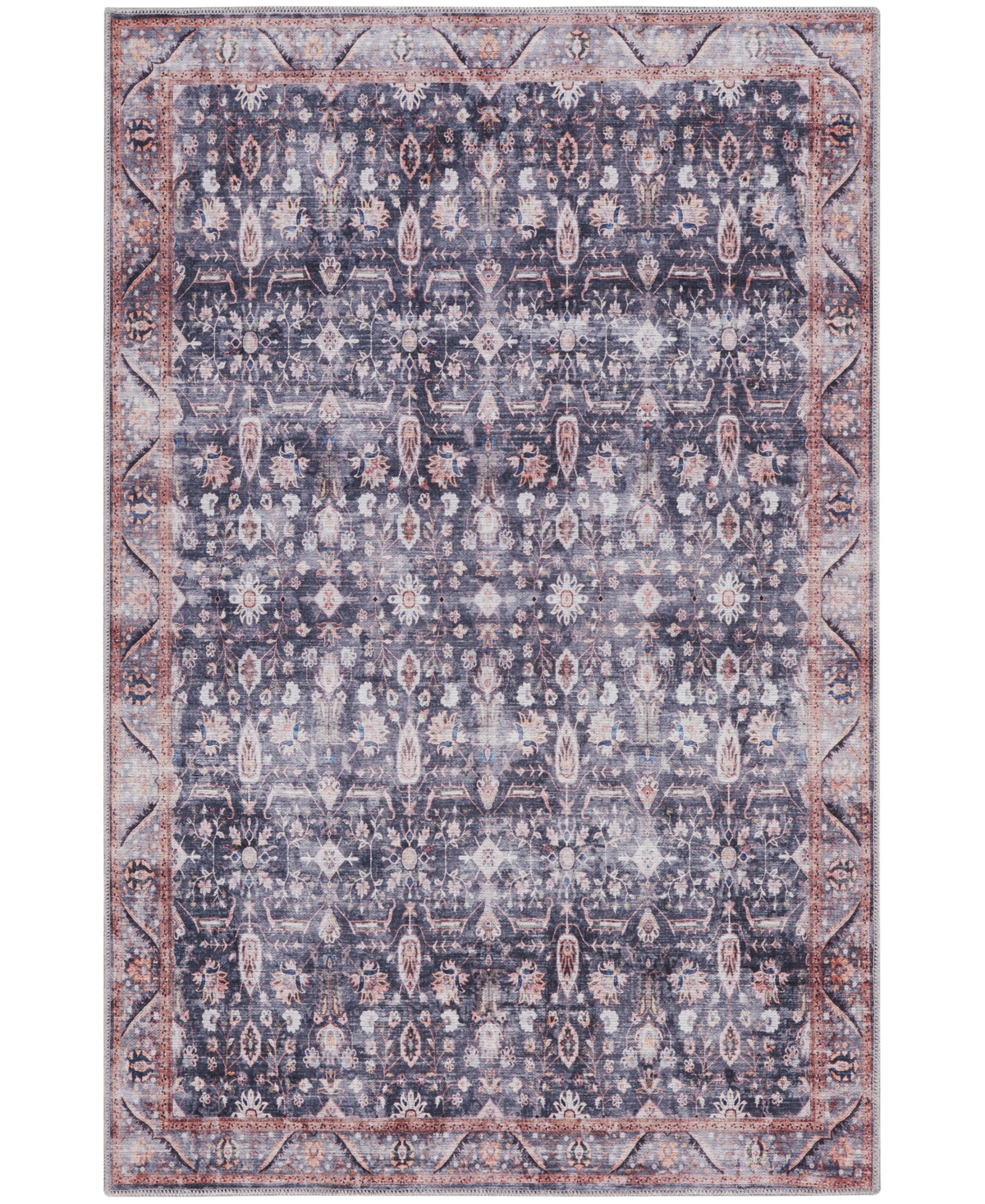 Nourison Home Grand Washables Grw06 4'x6' Area Rug In Navy,ivory
