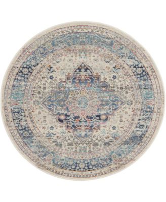 Vintage Kashan VKA07 4'x4' Round Area Rug