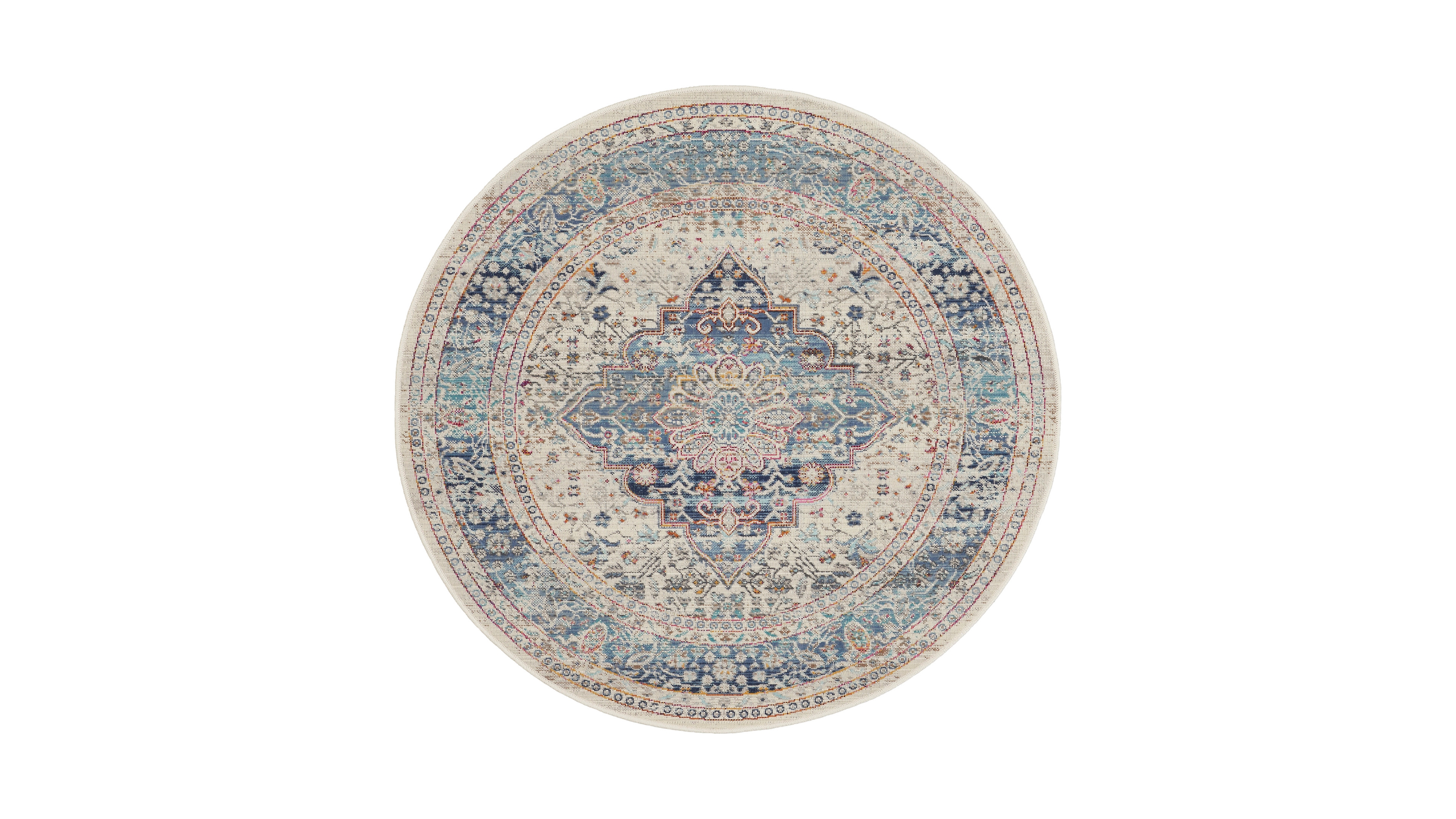 Nourison Home Vintage Kashan VKA07 4'x4' Round Area Rug