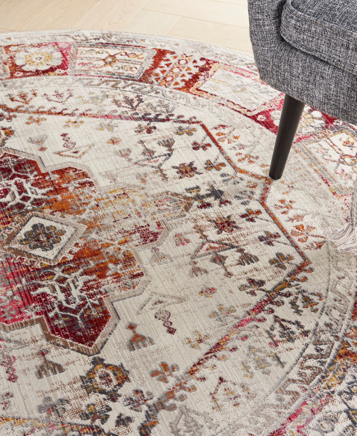 Nourison Home Vintage Kashan VKA08 6'x6' Area Rug - Red