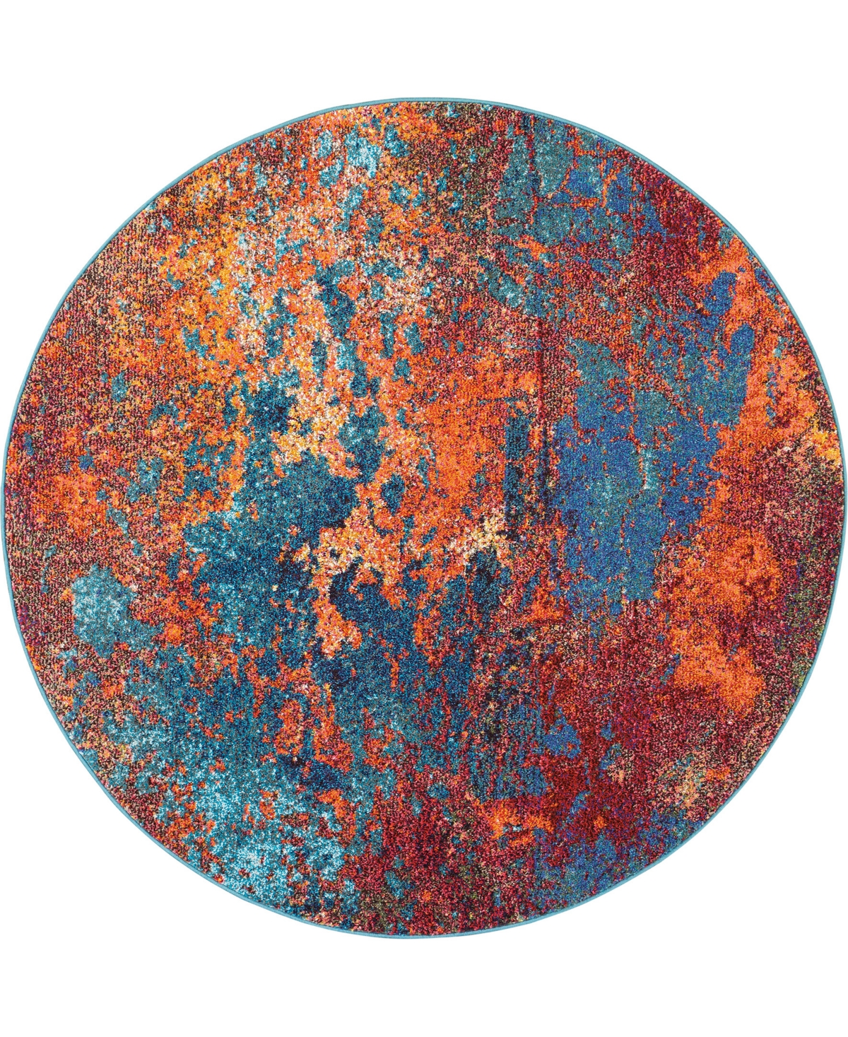 Nourison Home Celestial Ces08 4'x4' Round Area Rug In Multi,blue