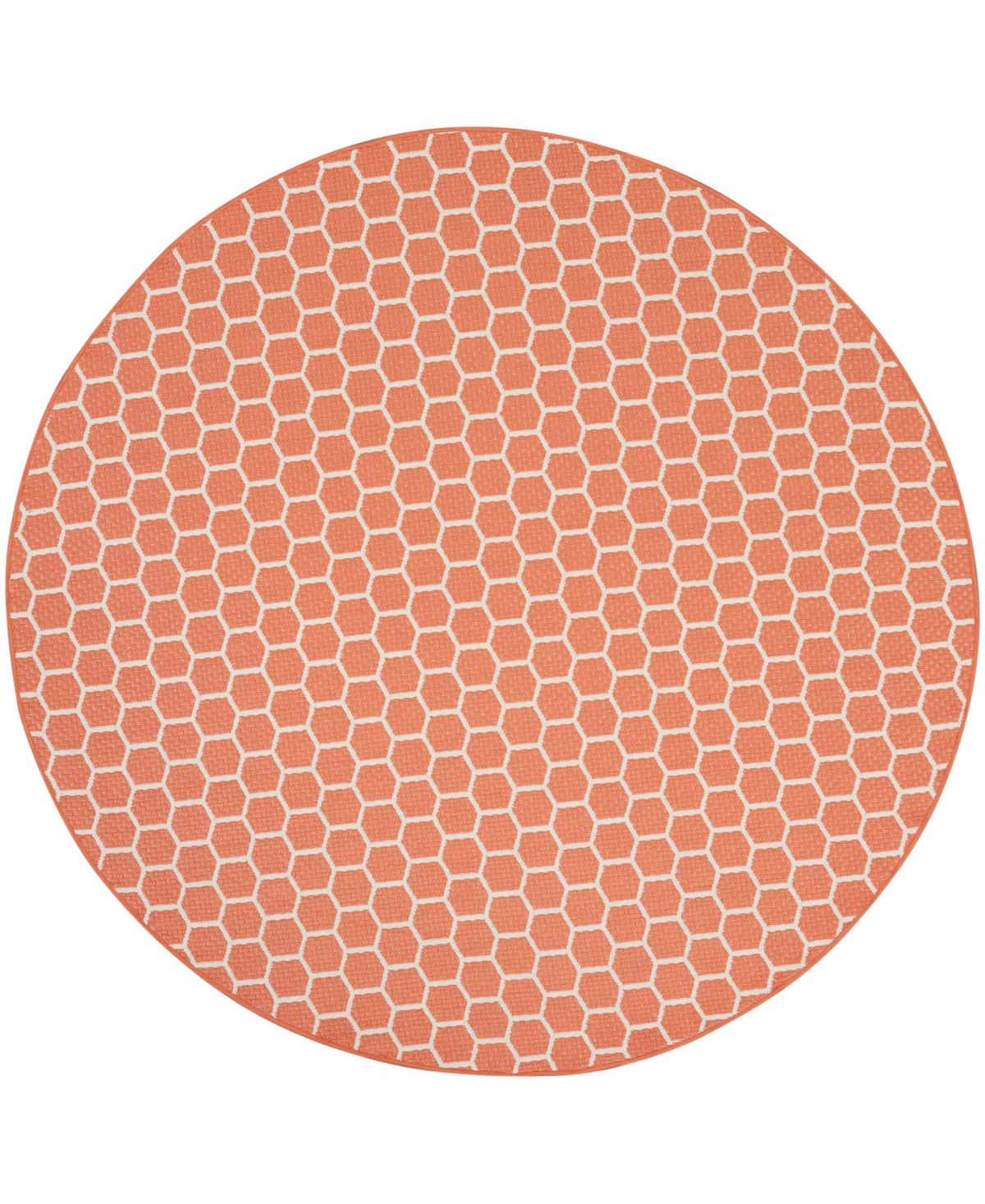 Nourison Home Twist Reversible Tws01 8'x8' Round Area Rug In Coral