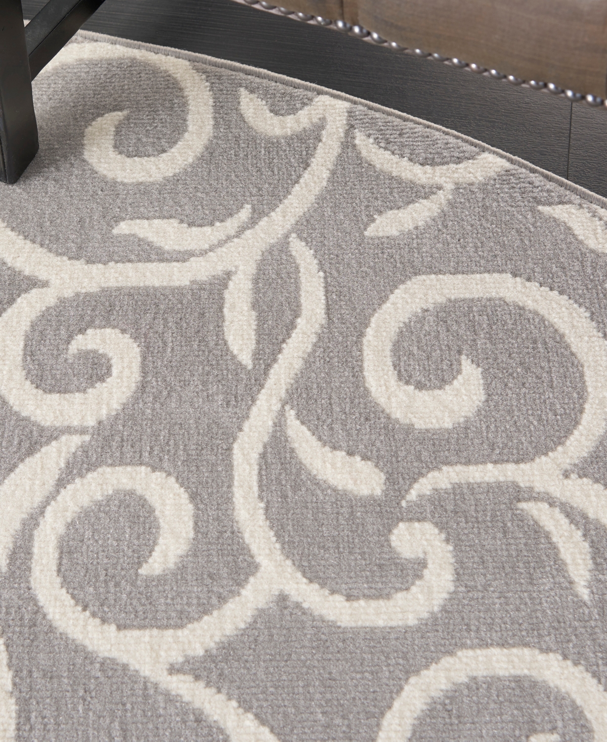 Nourison Home Grafix Grf19 8'x8' Round Area Rug In Gray