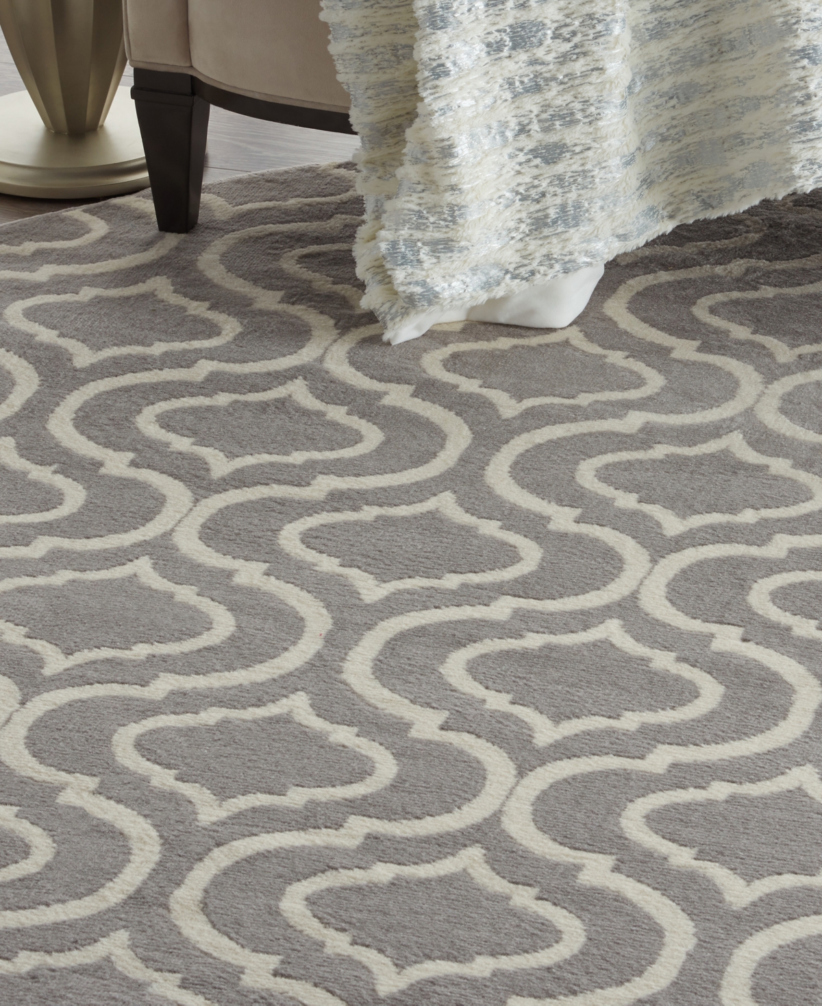 Nourison Home Jubilant Jub19 8'x8' Round Area Rug In Gray
