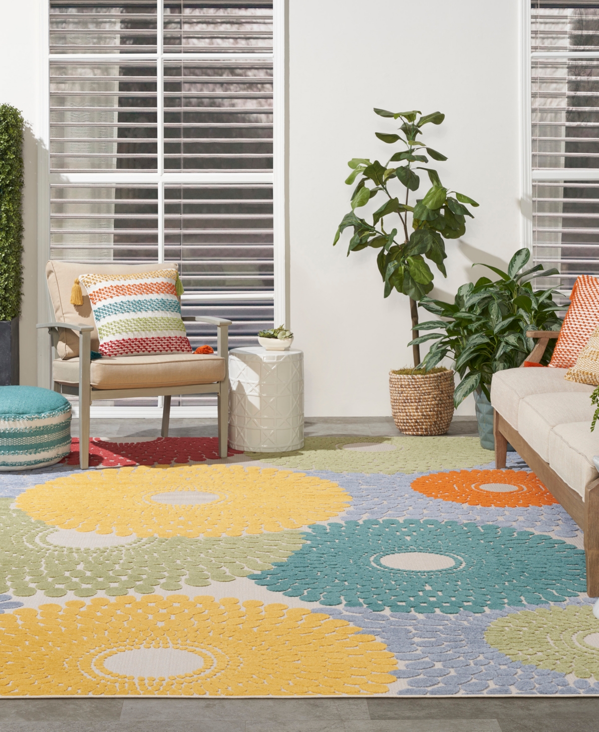 Nourison Home Aloha Alh29 7'10"x10'6" Area Rug In Multi