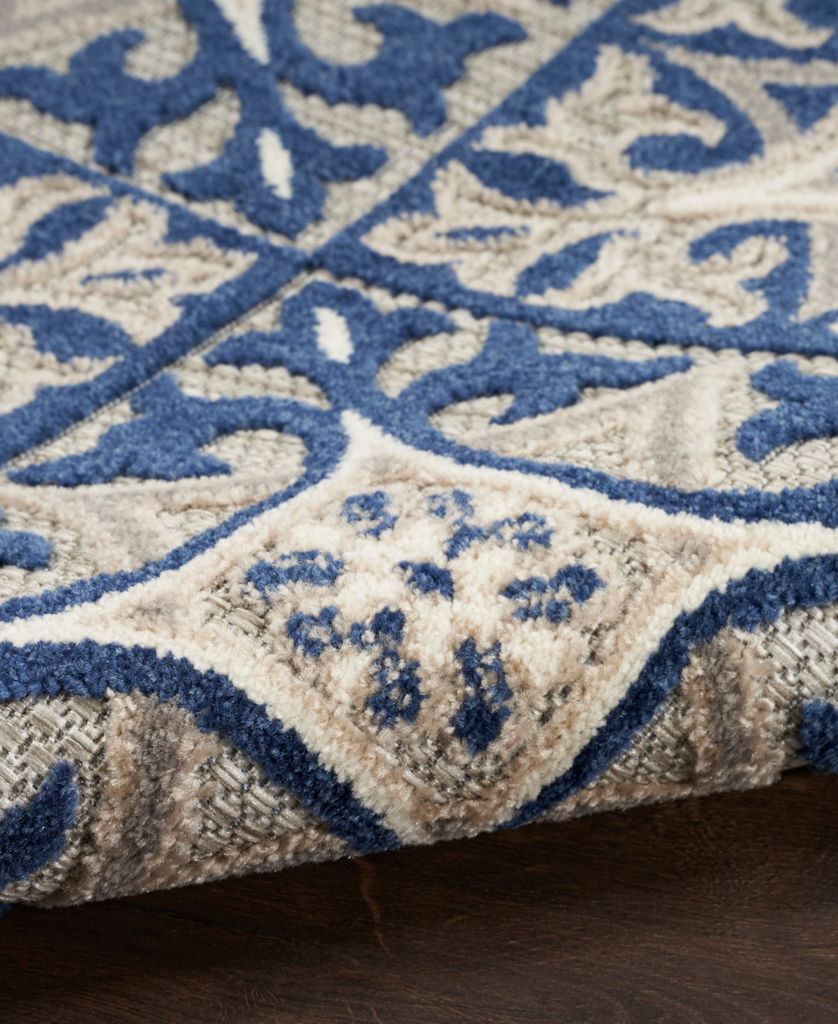 Nourison Home Aloha Alh34 5'3"x7'5" Area Rug In Blue