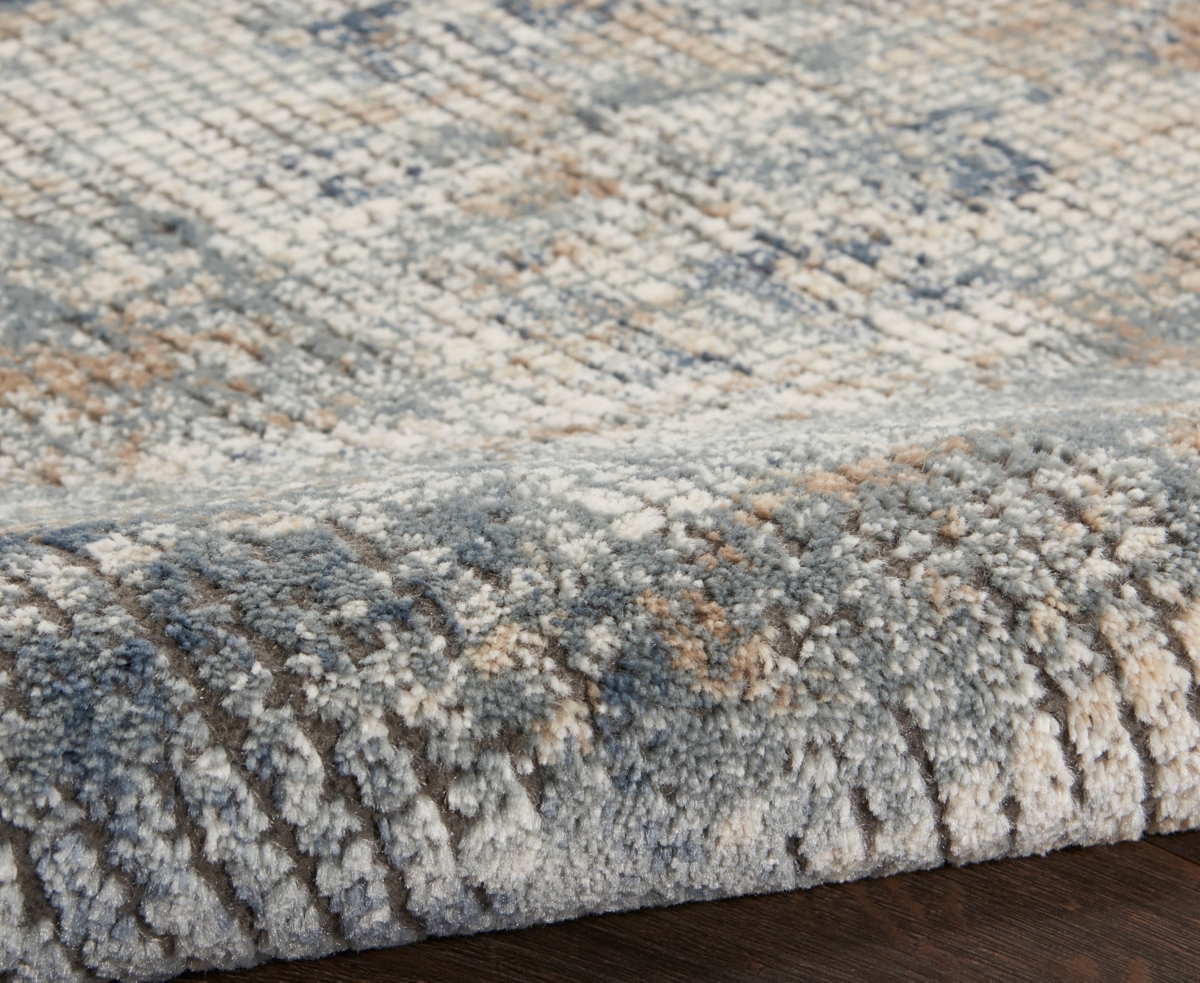 Nourison Home Quarry Qua02 3'9"x5'9" Area Rug In Blue,beige