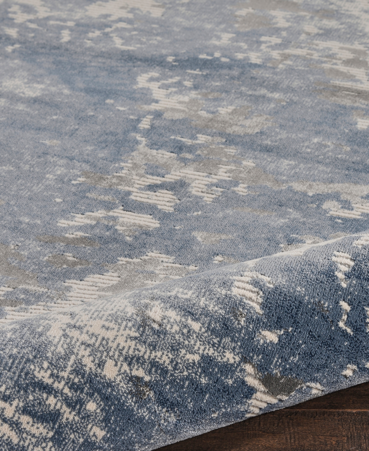 Nourison Home Rustic Textures Rus08 5'3"x5'3" Round Area Rug In Gray,blue